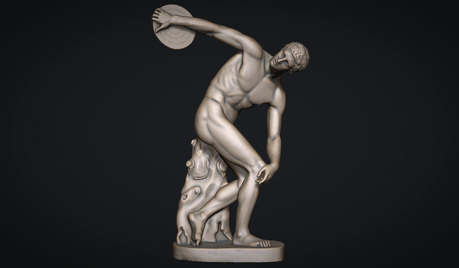 The Discobolus of Myron 3D Print Model .c4d .max .obj .3ds .fbx .stl .blend 
