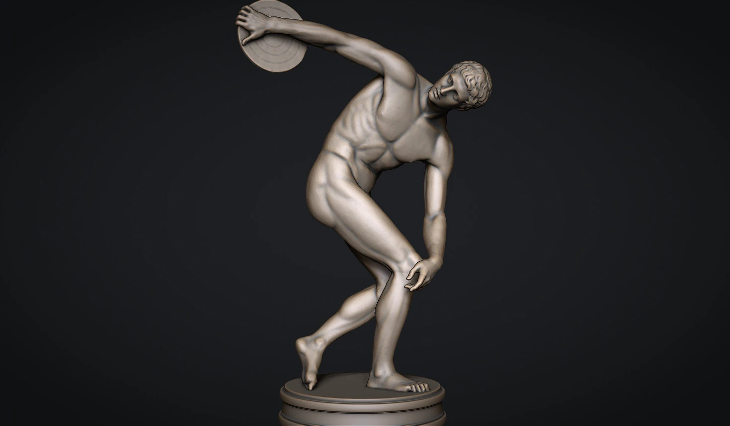 The Discobolus of Myron Statue 3D Print Model .c4d .max .obj .3ds .fbx .stl .blend 