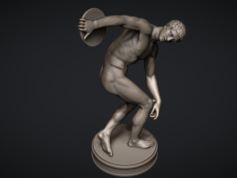 The Discobolus of Myron Statue Modèles 3D en vedette