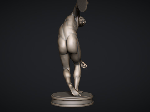 The Discobolus of Myron Statue Modèles 3D en vedette