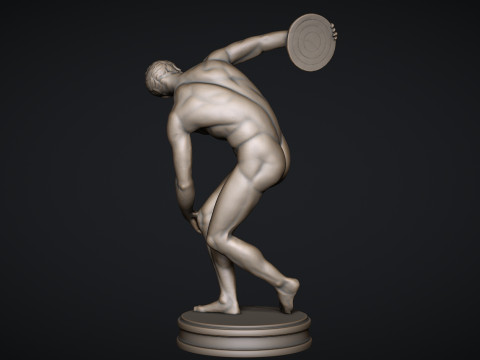 The Discobolus of Myron Statue Modèles 3D en vedette