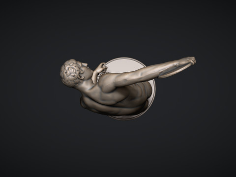 The Discobolus of Myron Statue Modèles 3D en vedette