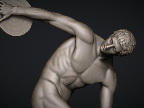 The Discobolus of Myron Statue Modèles 3D en vedette