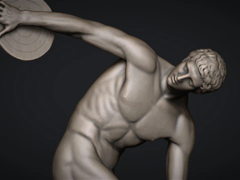 The Discobolus of Myron Statue 3D Print Model