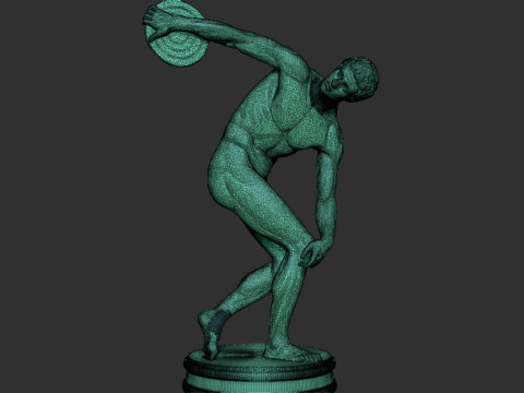 The Discobolus of Myron Statue Modèles 3D en vedette