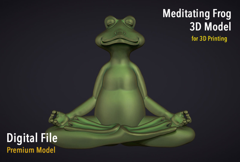 Meditating Frog Modelo de impresión 3D .c4d .max .obj .3ds .fbx .stl .blend 