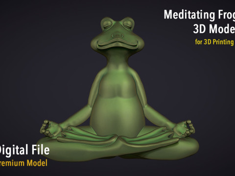 Meditating Frog Modèles 3D en vedette