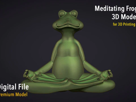 명상하는 개구리 3D 프린트 모델