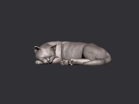 Sleeping Cat 3D Print Model