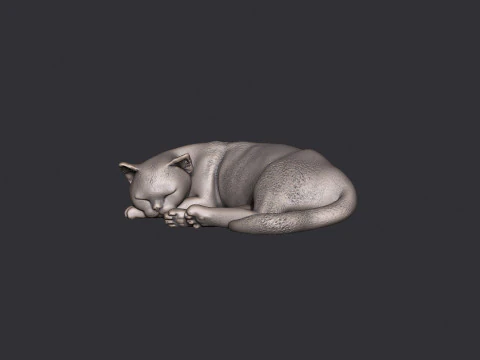 Sleeping Cat 3D Print Model