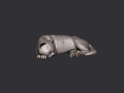 Sleeping Cat 3D Print Model