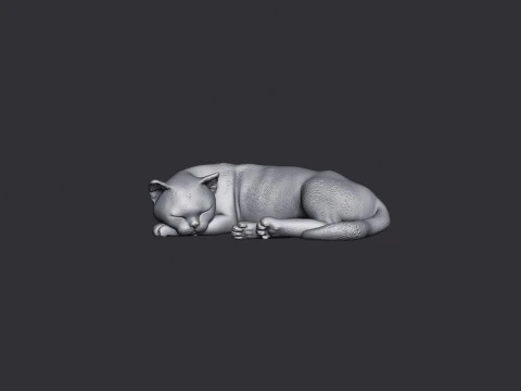 Sleeping Cat 3D Print Model
