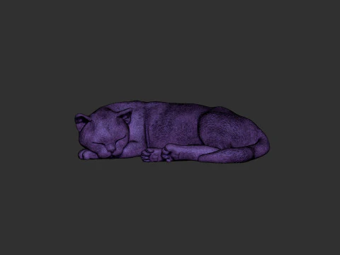 Sleeping Cat 3D Print Model