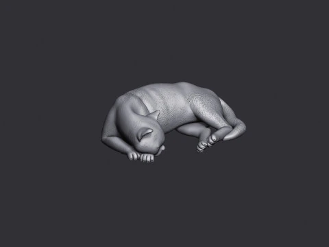 Sleeping Cat 3D Print Model