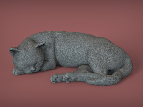 Sleeping Cat 3D Print Model