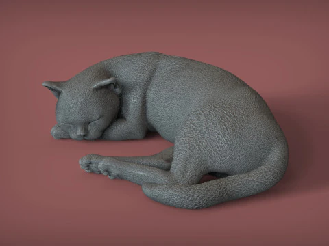 Sleeping Cat 3D Print Model