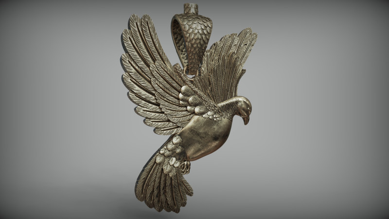 Pigeon pendant 3D Print Model .c4d .max .obj .3ds .fbx .stl .blend 