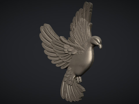 Pigeon Bas Relief Modello di stampa 3D