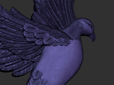 Pigeon Bas Relief Modello di stampa 3D