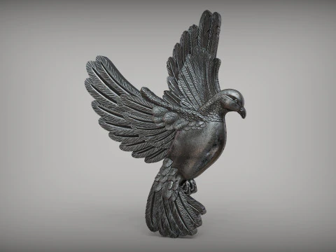 Pigeon Bas Relief 3D Print Model