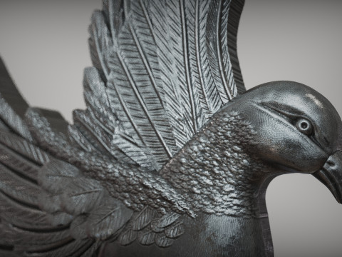 Pigeon Bas Relief Modello di stampa 3D