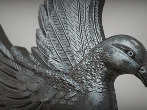 Pigeon Bas Relief 3D Print Model