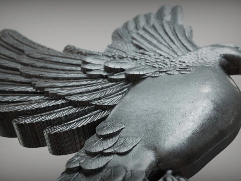 Pigeon Bas Relief 3D Print Model