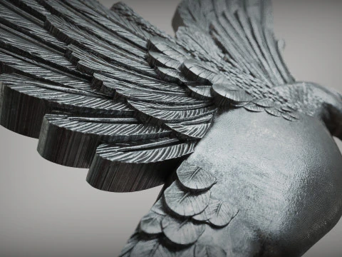 Pigeon Bas Relief 3D Print Model