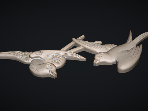 Flying birds bas relief 3D Print Model