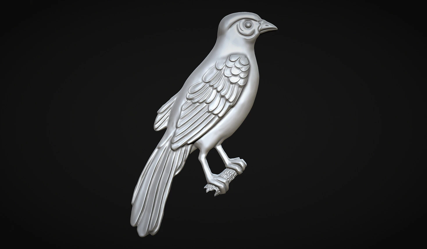 Bird on the branch 3D Print Model .c4d .max .obj .3ds .fbx .stl .blend 