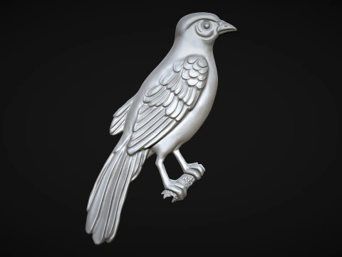 Bird on the branch 3D Print Model