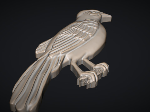 Bird on the branch 3D Print Model