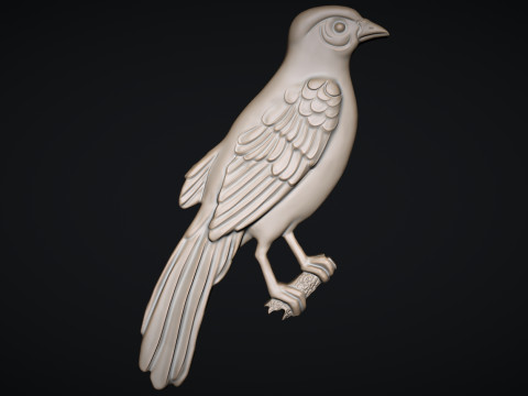 Bird on the branch 3D Print Model
