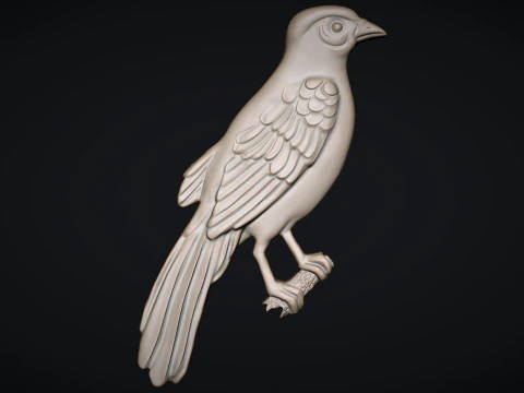 Bird on the branch 3D Print Model