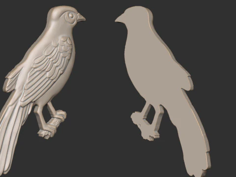 Bird on the branch 3D Print Model