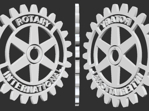 Rotary International Logo 3D Print Model