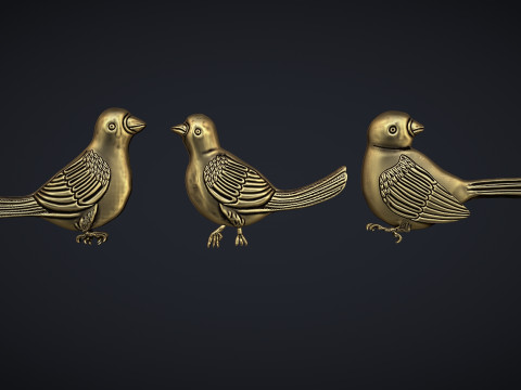 Three birds 3D-Druckmodell