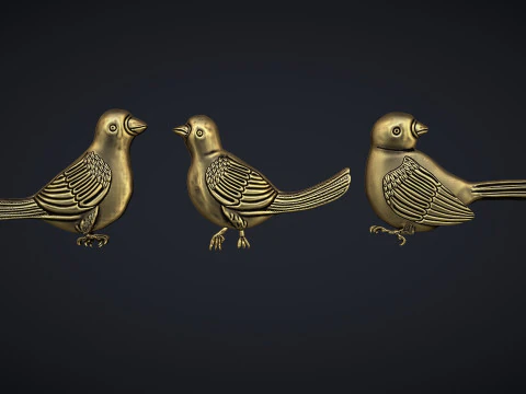 Tre uccelli Modello di stampa 3D