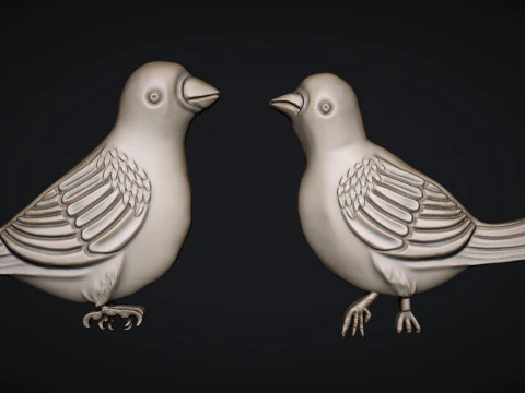 Three birds 3D Print Model