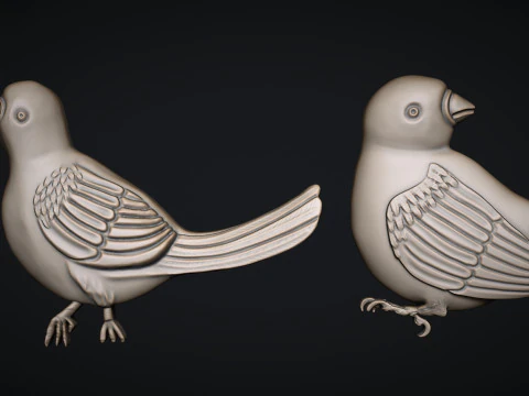 Three birds 3D Print Model