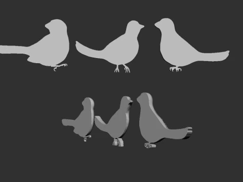 Three birds 3D Print Model
