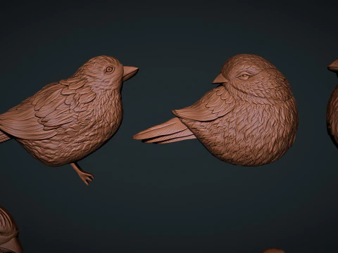 Birds bas relief set 3D Print Model