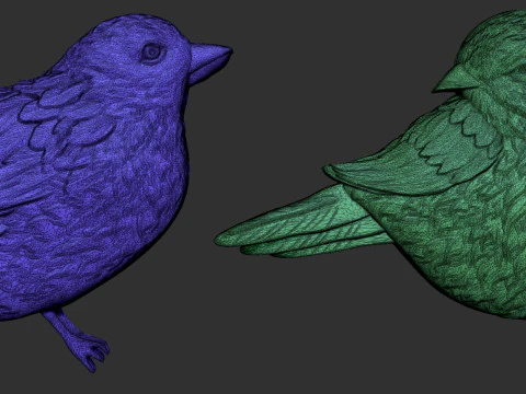 Birds bas relief set 3D Print Model