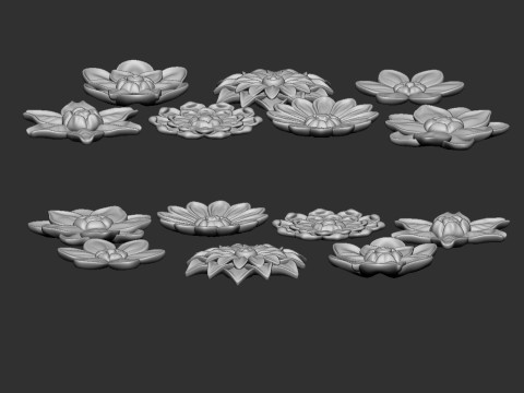 Flowers set Modelo de Impressão 3D
