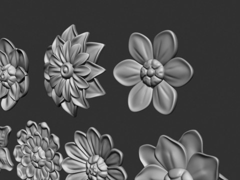 Flowers set Modelo de Impressão 3D
