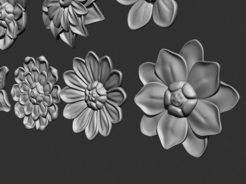 Flowers set Modelo de Impressão 3D