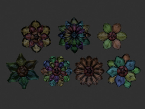 Flowers set Modelo de Impressão 3D