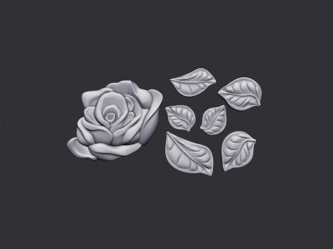 Rose Bas Relief 3D-printmodel