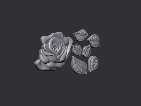 Rose Bas Relief 3D-printmodel