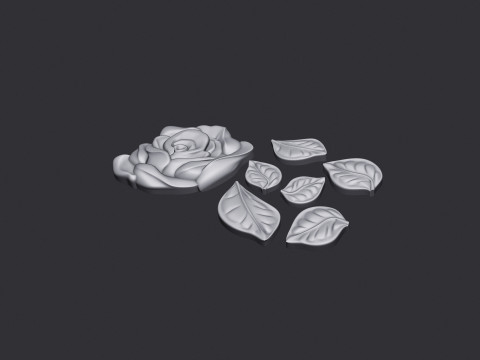 Rose Bas Relief 3D-printmodel